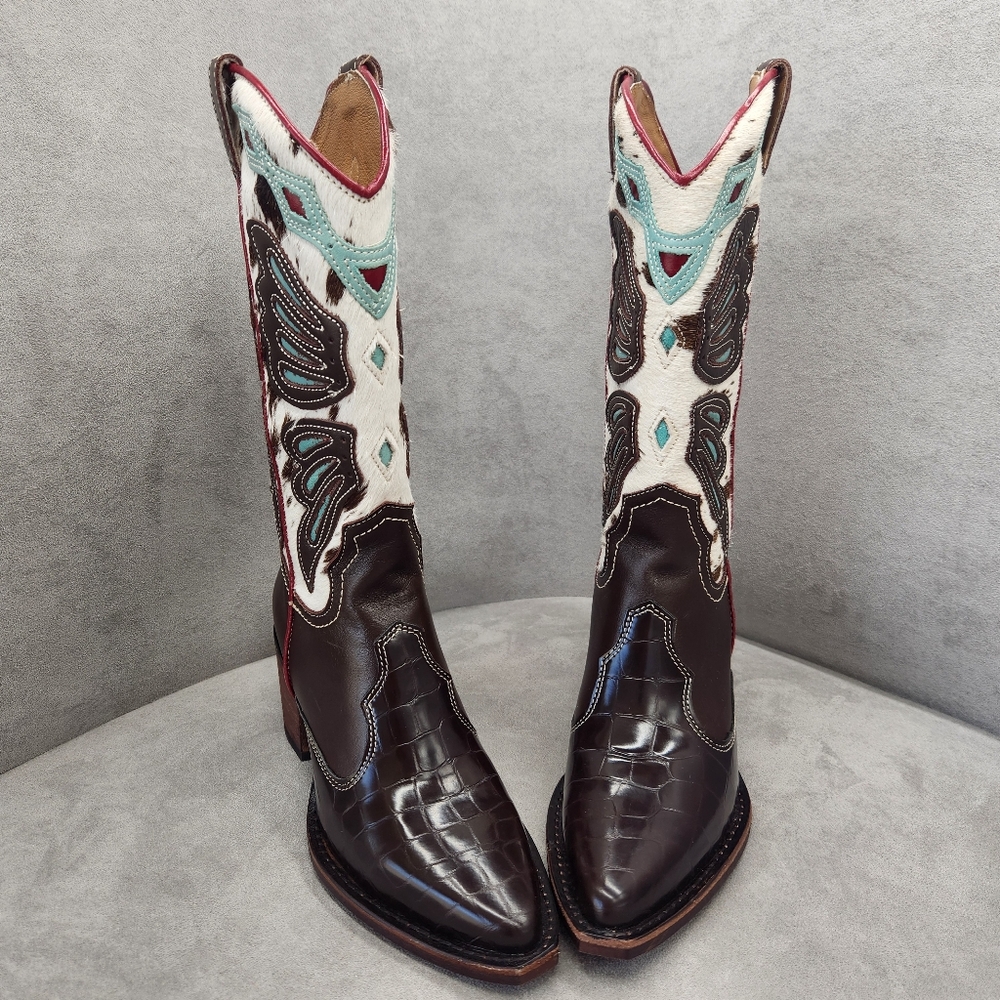 Steve Madden Western Boots 6.5 Brown Leather Arroyo Midcalf Southwestern New$210